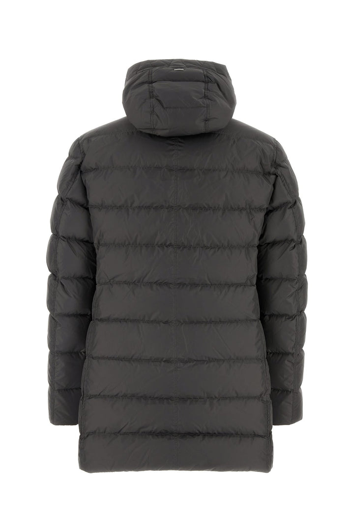 Dark grey nylon down jacket