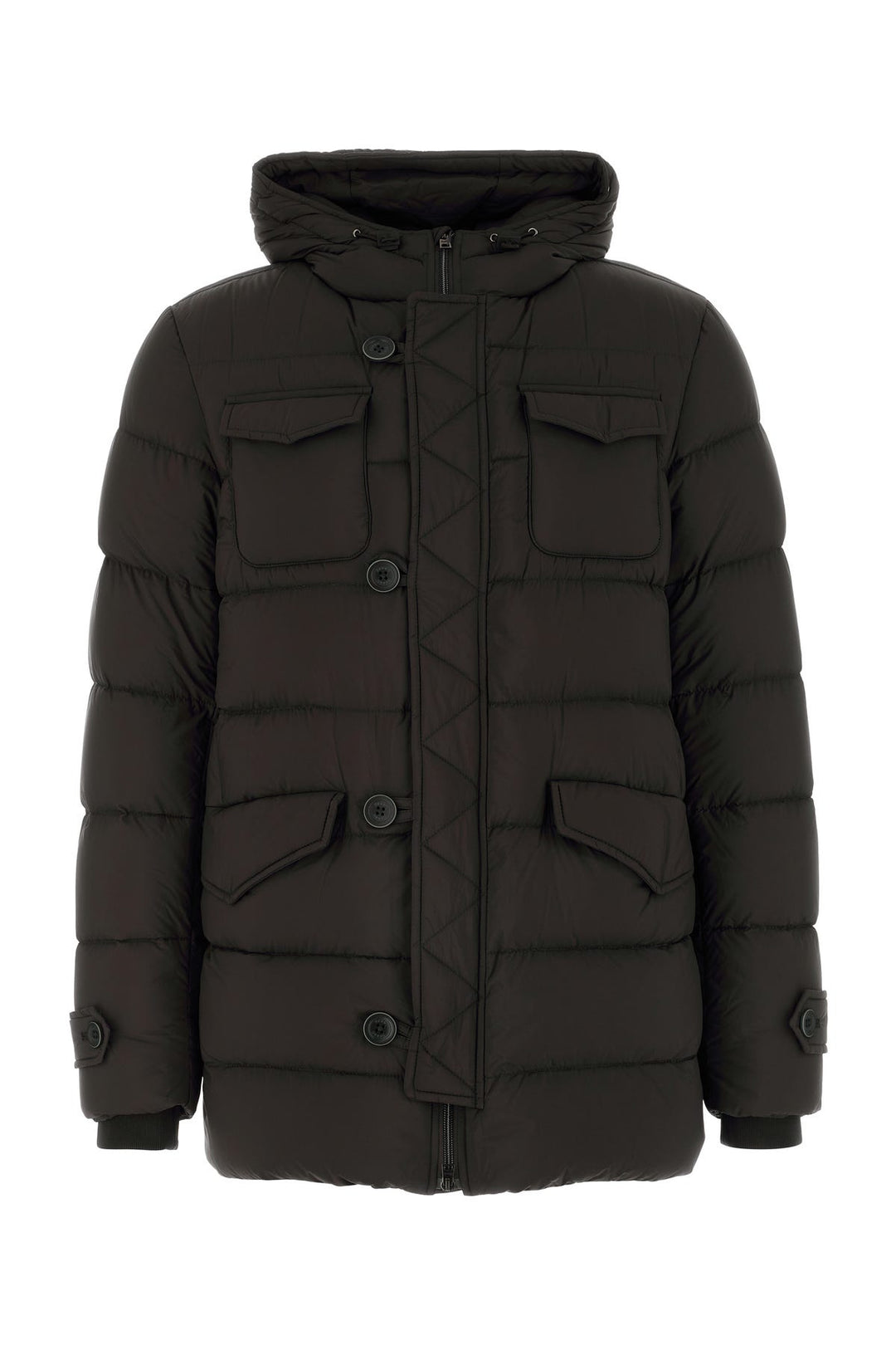 Brown nylon down jacket