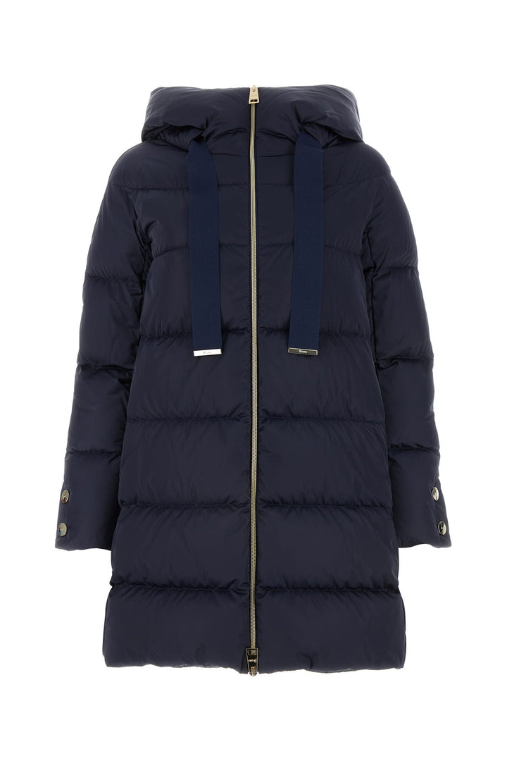 Dark blue polyester down jacket