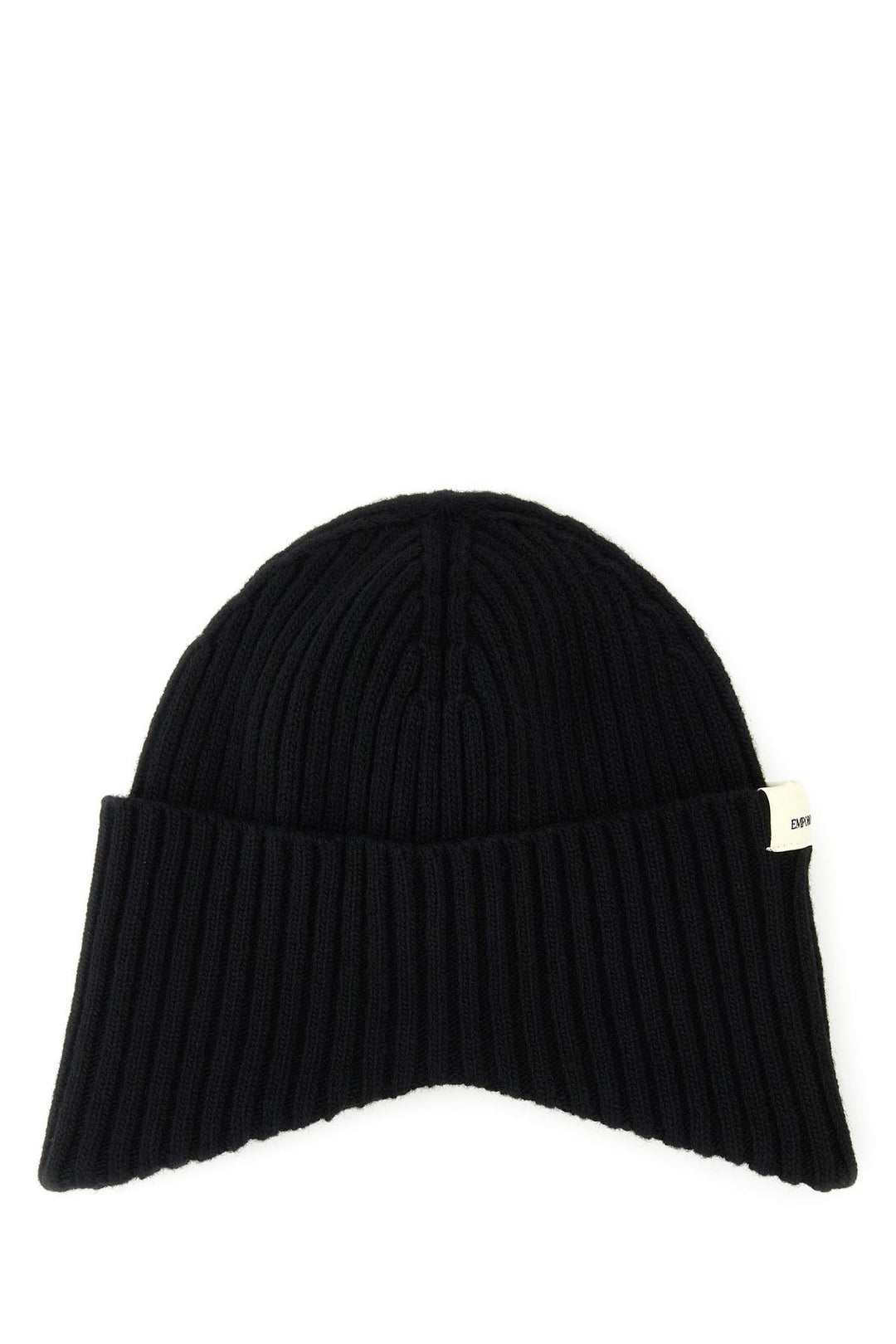 Black wool blend beanie