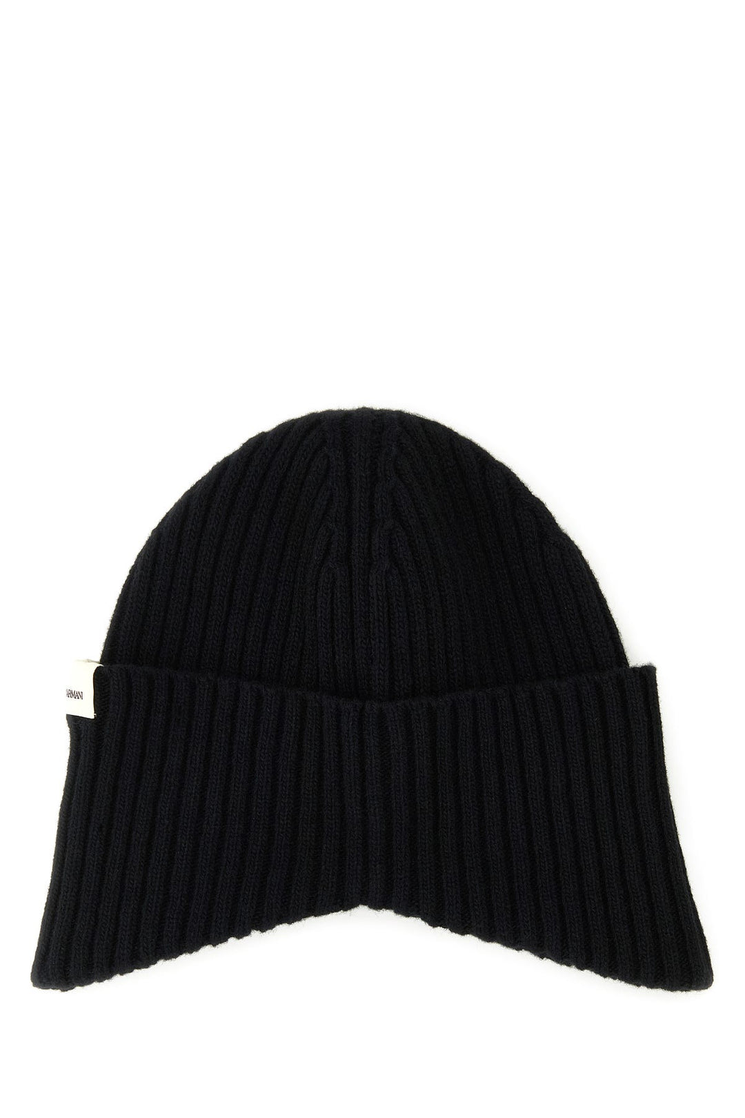 Black wool blend beanie