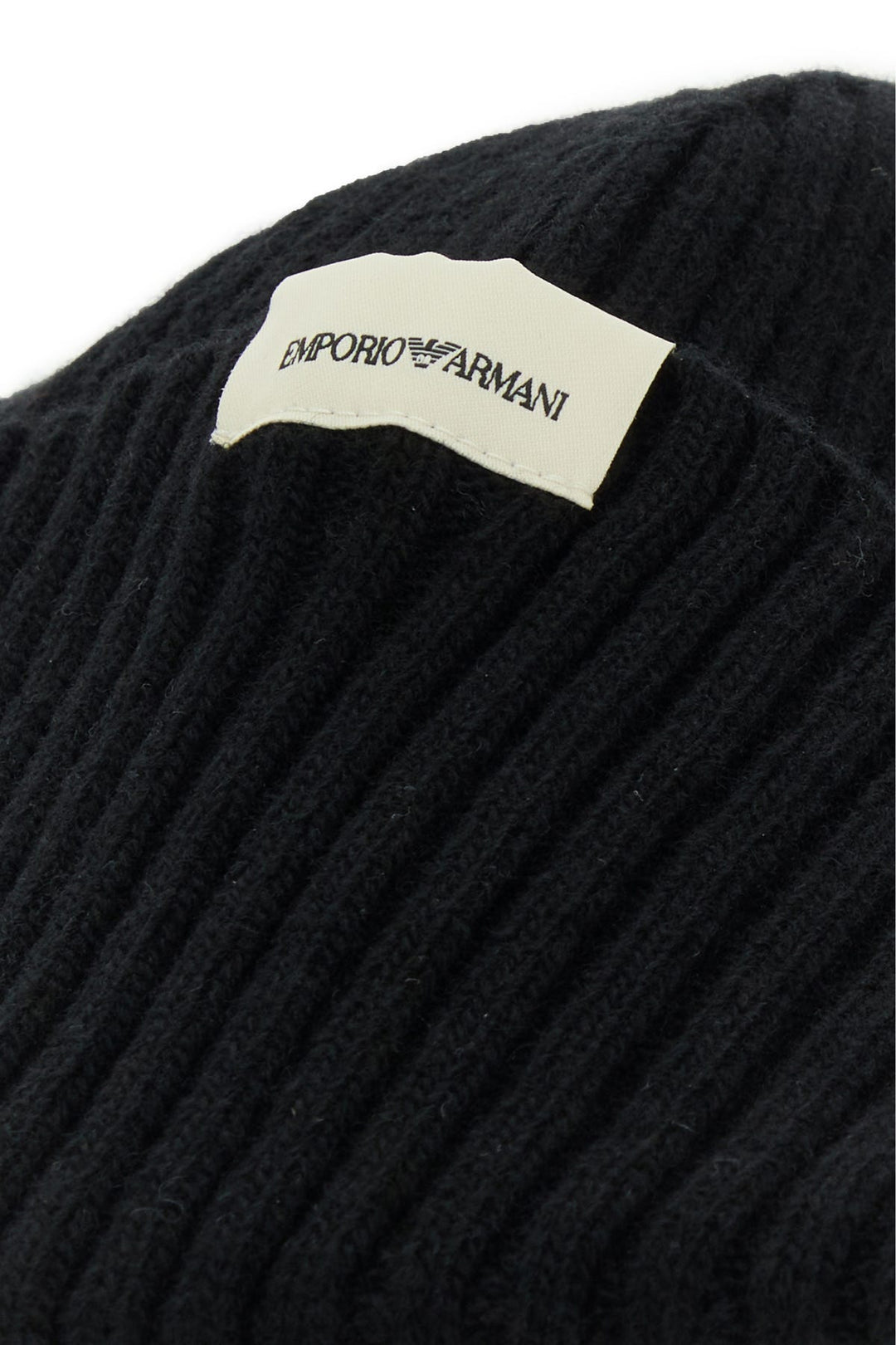 Black wool blend beanie