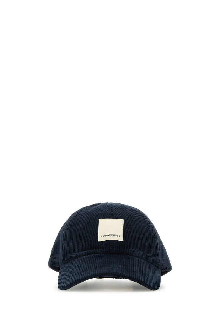 Midnight blue stretch corduroy baseball cap