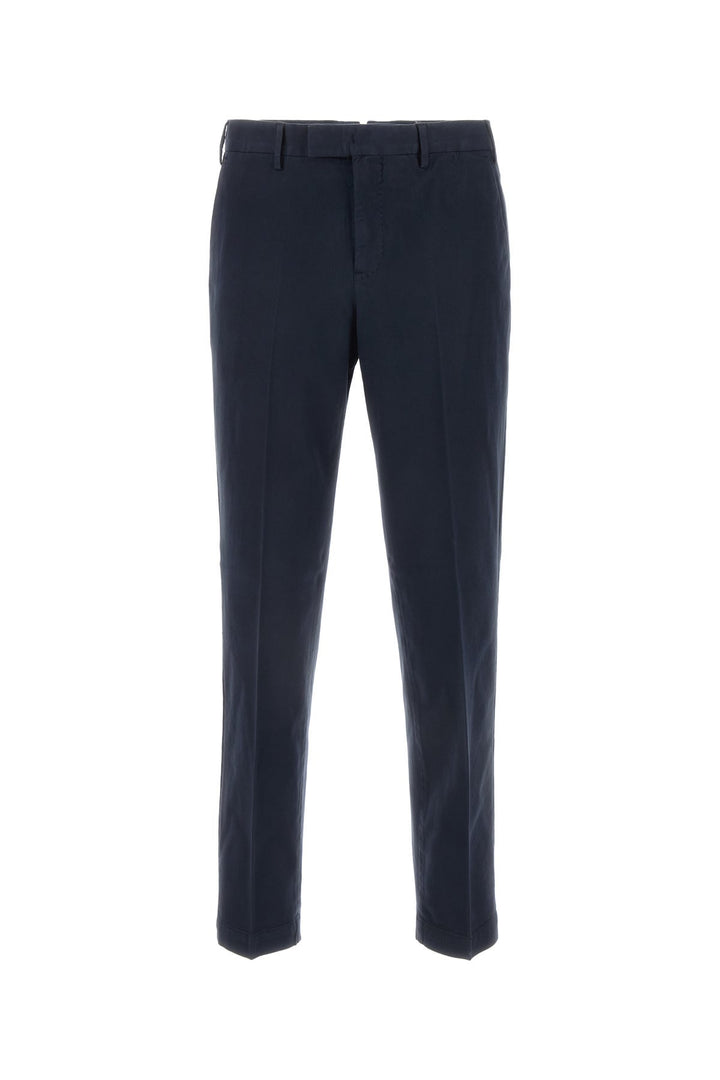 Navy blue stretch cotton blend pant