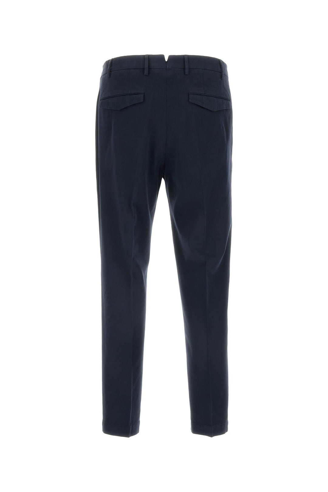 Navy blue stretch cotton blend pant