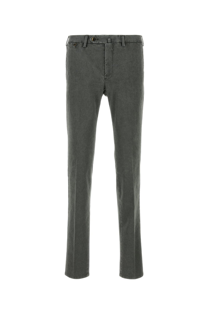 Dark green stretch cotton pant