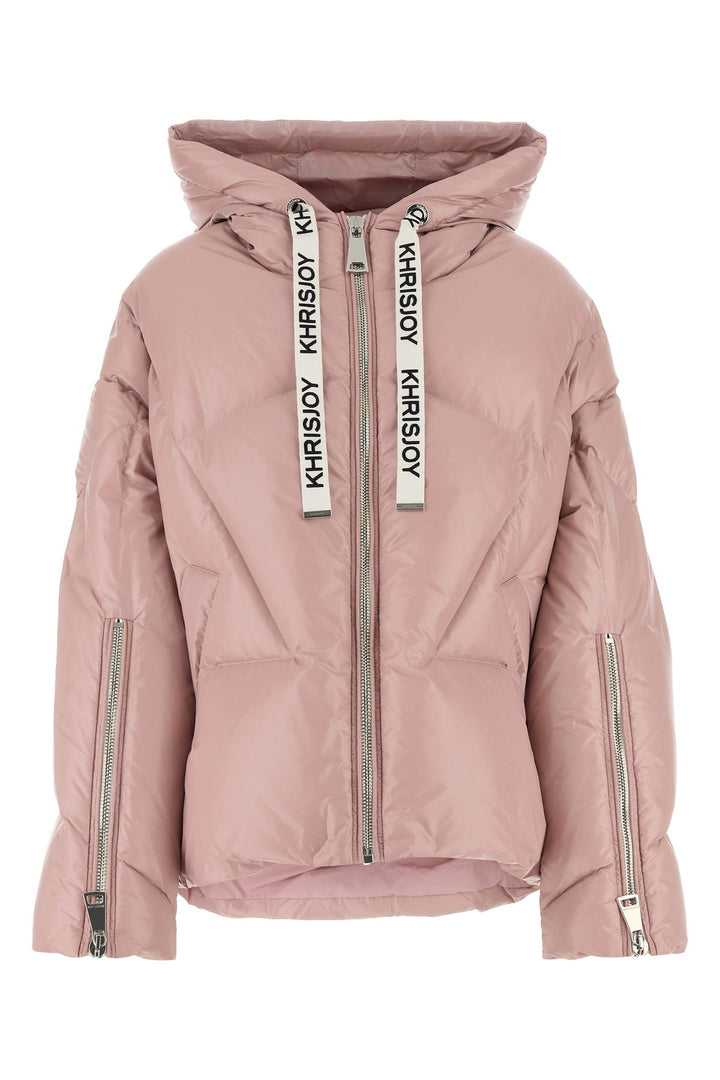 Pastel pink nylon down jacket