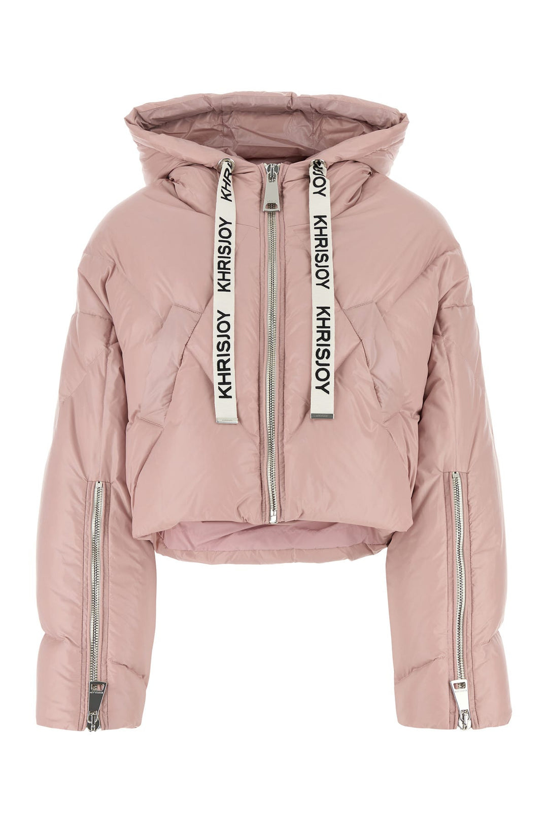 Pastel pink nylon down jacket