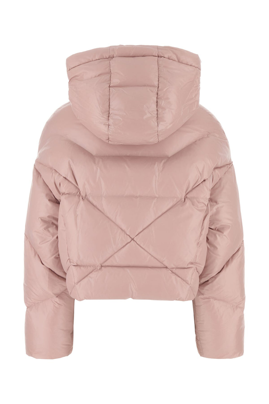 Pastel pink nylon down jacket