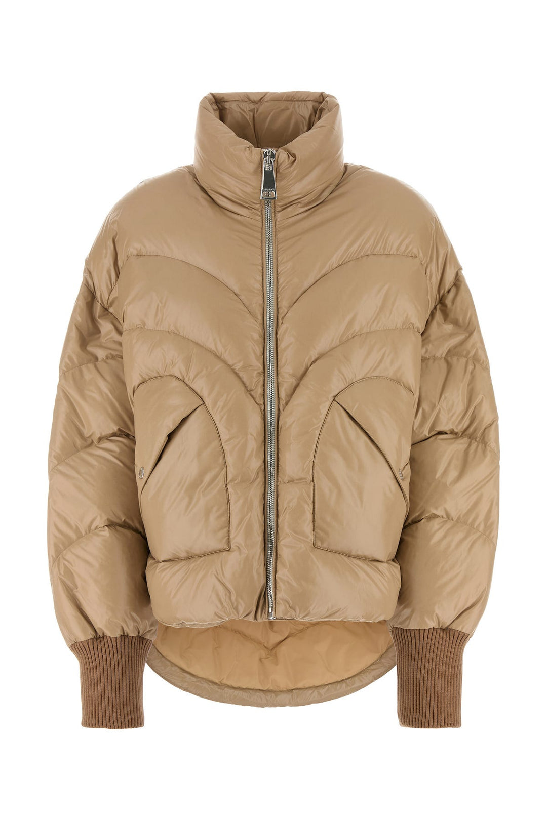 Beige nylon down jacket