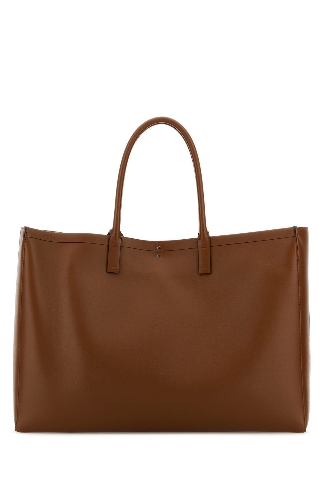 Brown leather VLogo shopping bag