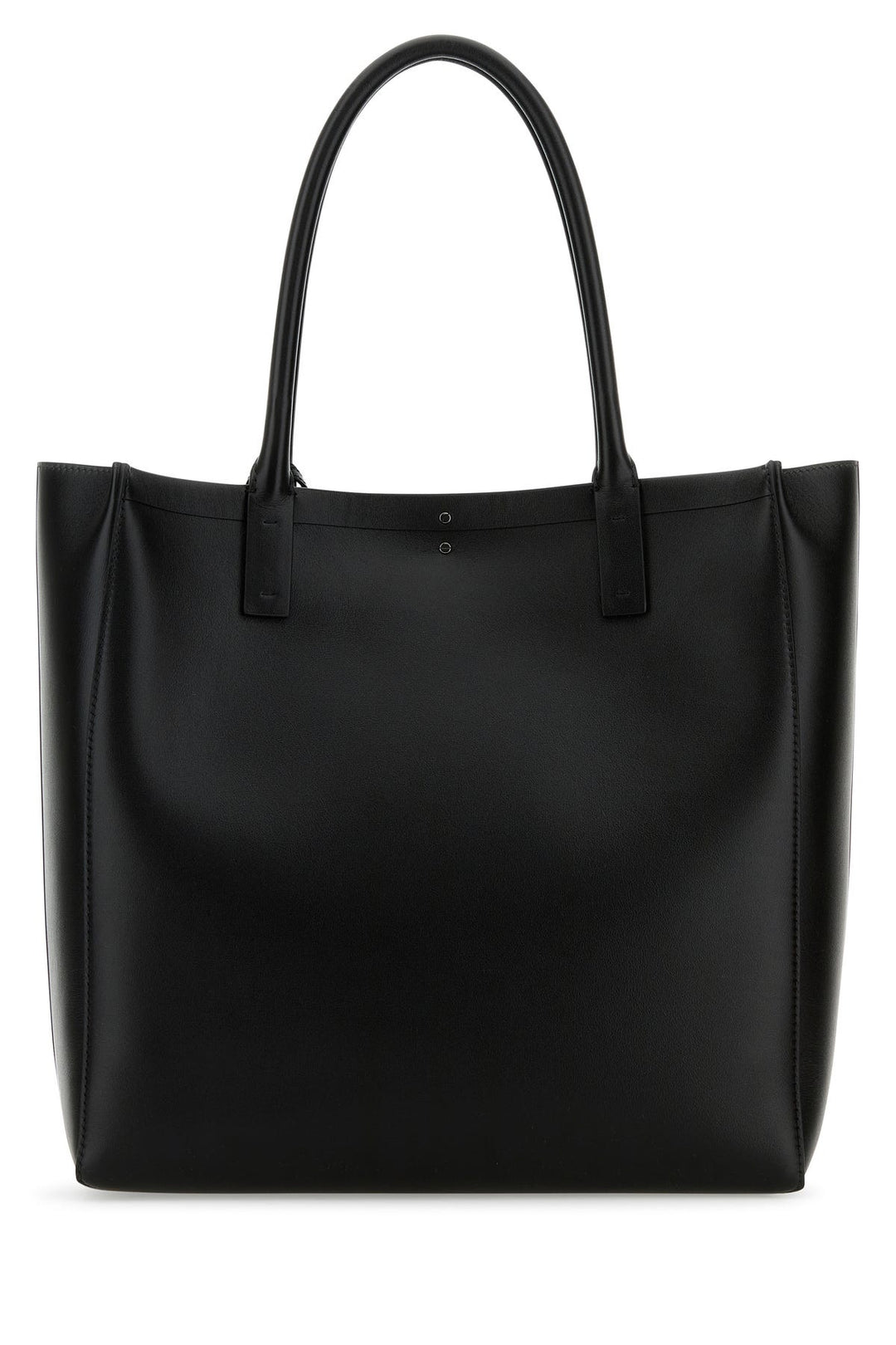 Black leather medium VLogo Locker shopping bag