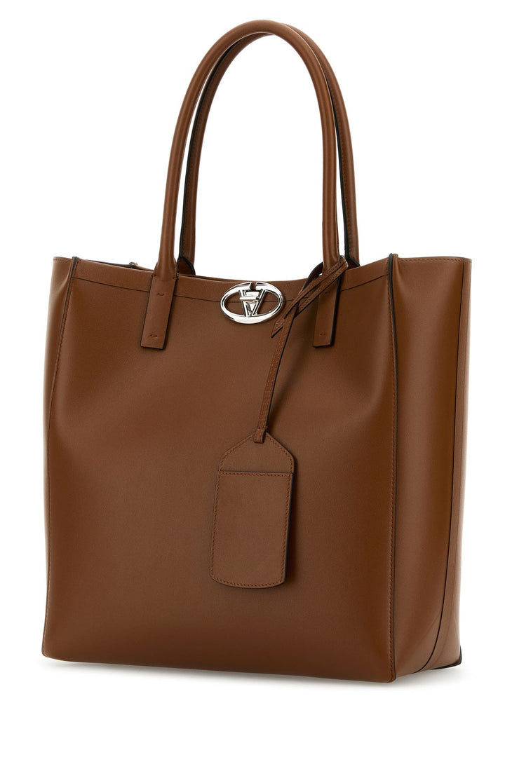 Caramel leather medium VLogo Locker shopping bag