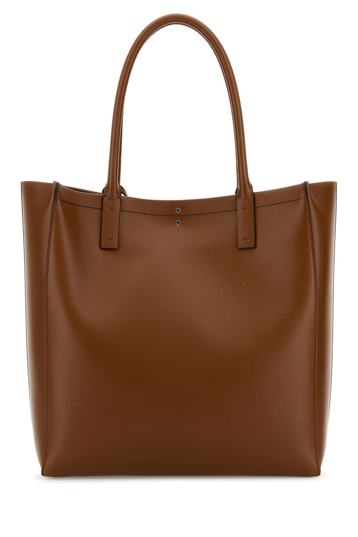 Caramel leather medium VLogo Locker shopping bag