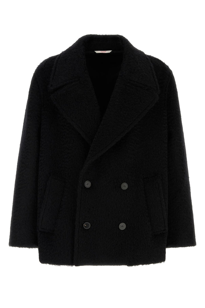 Slate mohair and wool coat