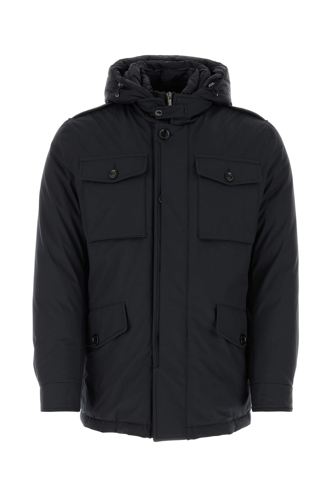 Midnight blue polyester Isac-Ads down jacket