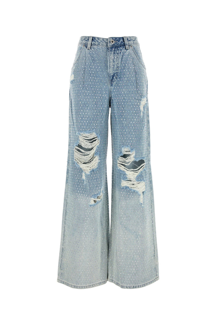 Denim wide-leg jeans