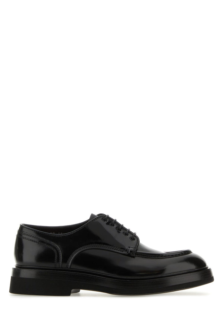 Black leather Gunnar lace-up shoes