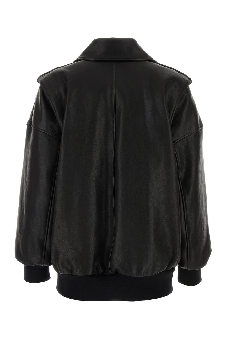 Black leather oversize jacket