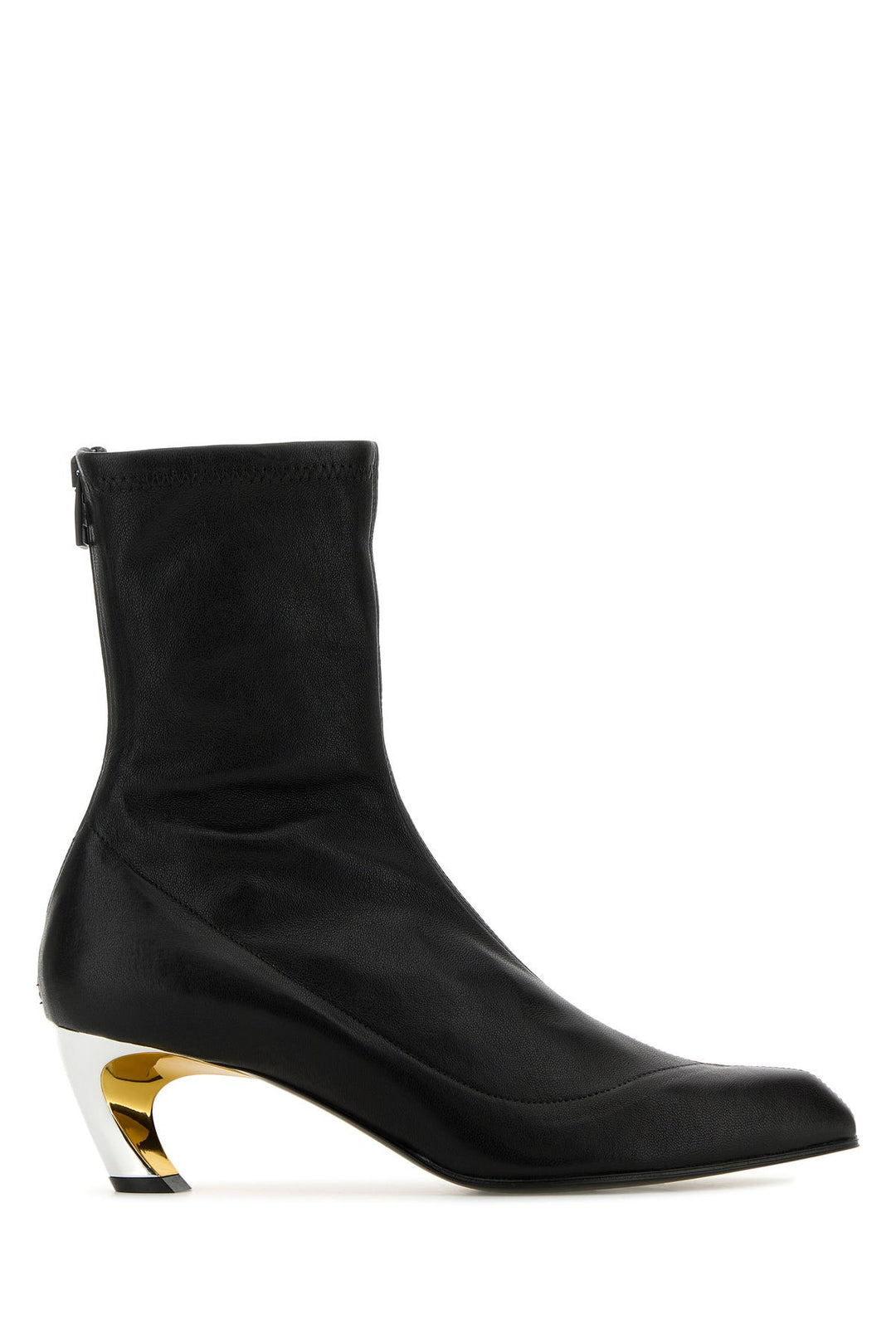 Black leather Armadillo ankle boots