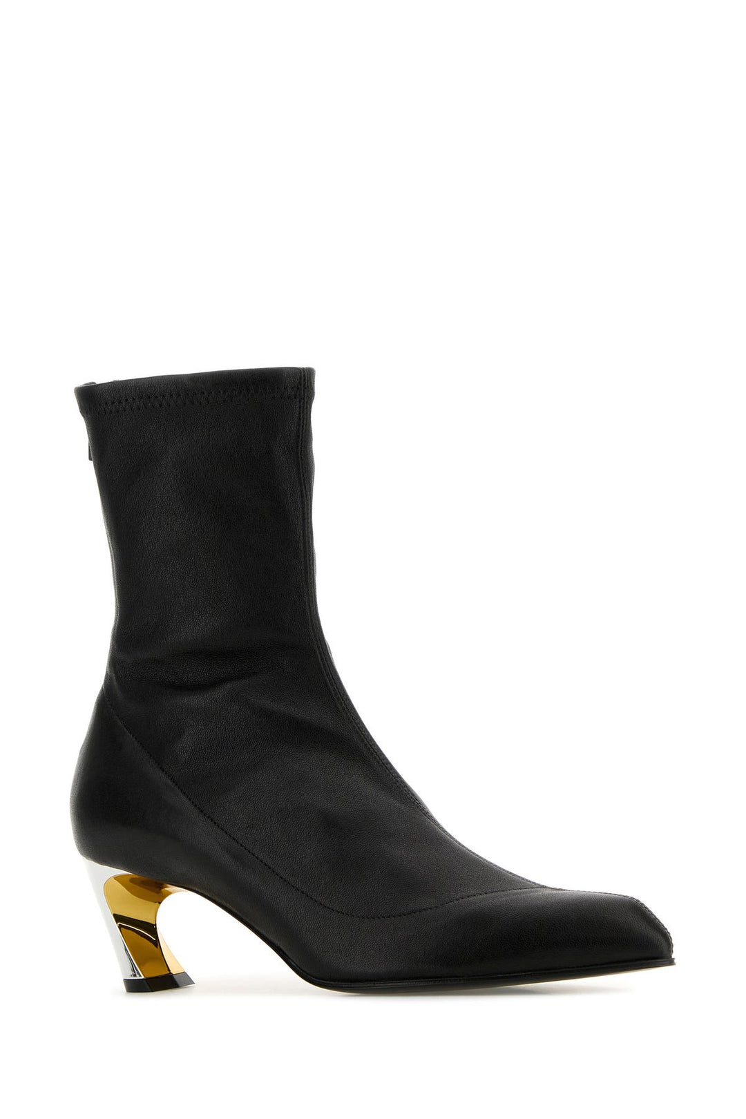 Black leather Armadillo ankle boots