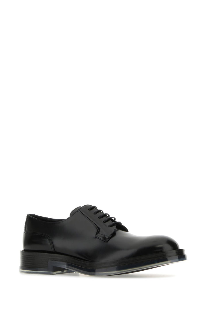 Black leather Float lace-up shoes