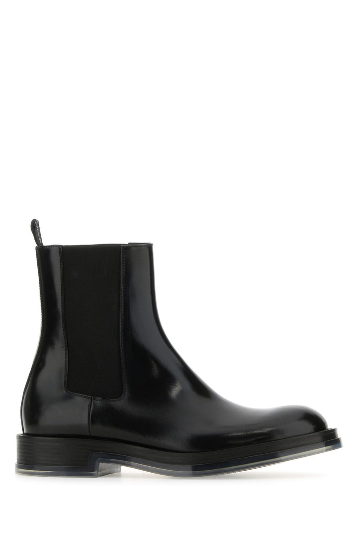 Black leather Float ankle boots