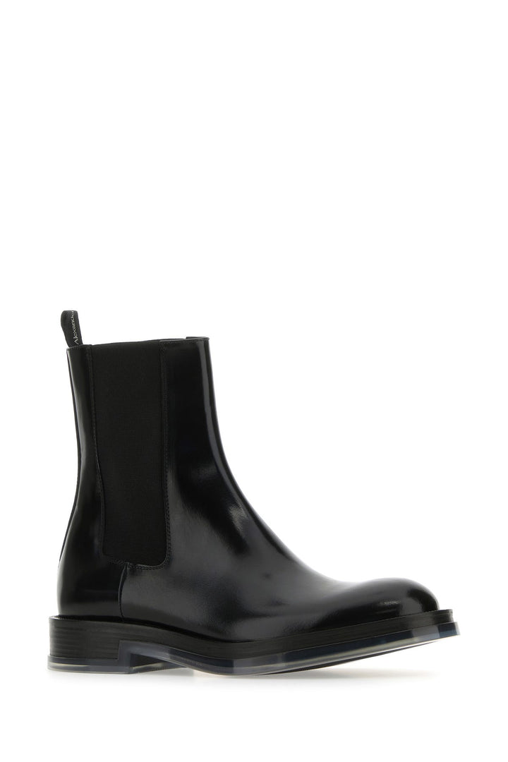 Black leather Float ankle boots