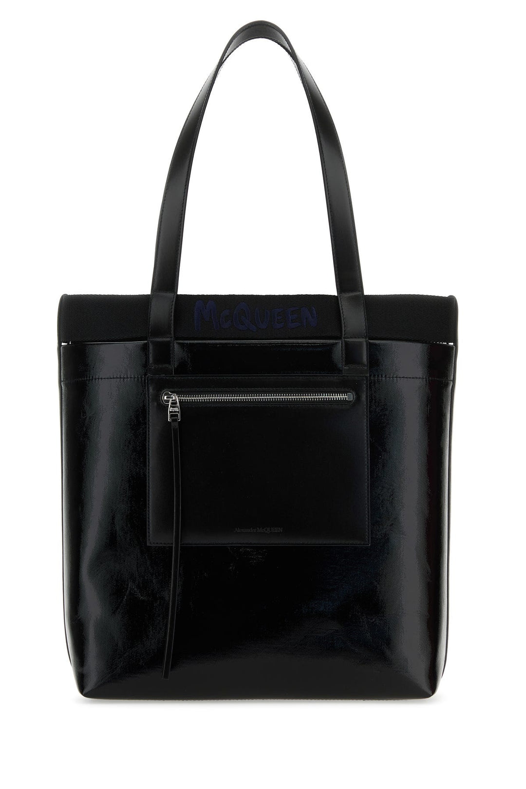 Black canvas shopping bag