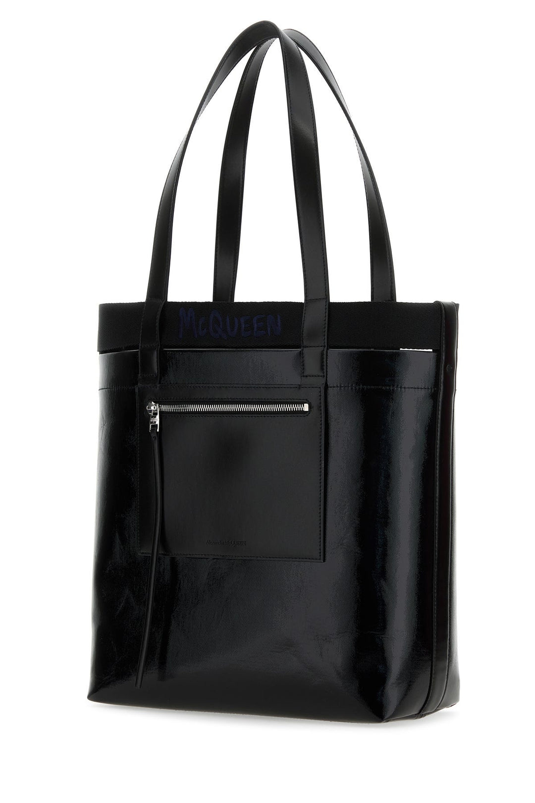 Black canvas shopping bag