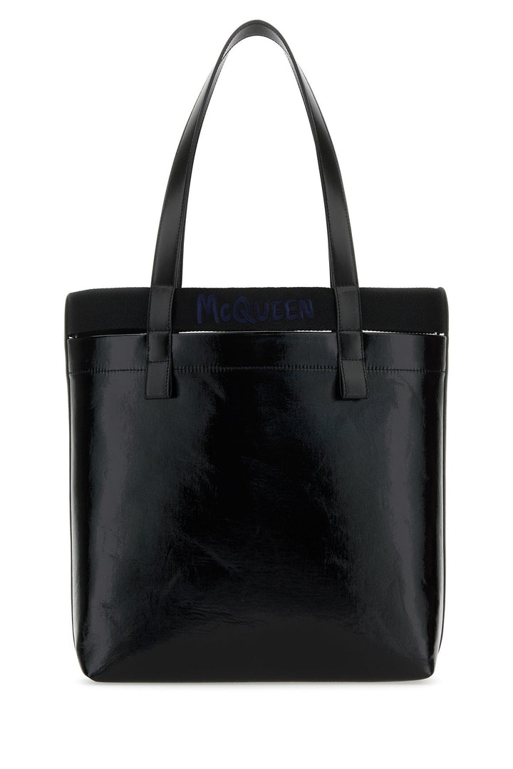 Black canvas shopping bag