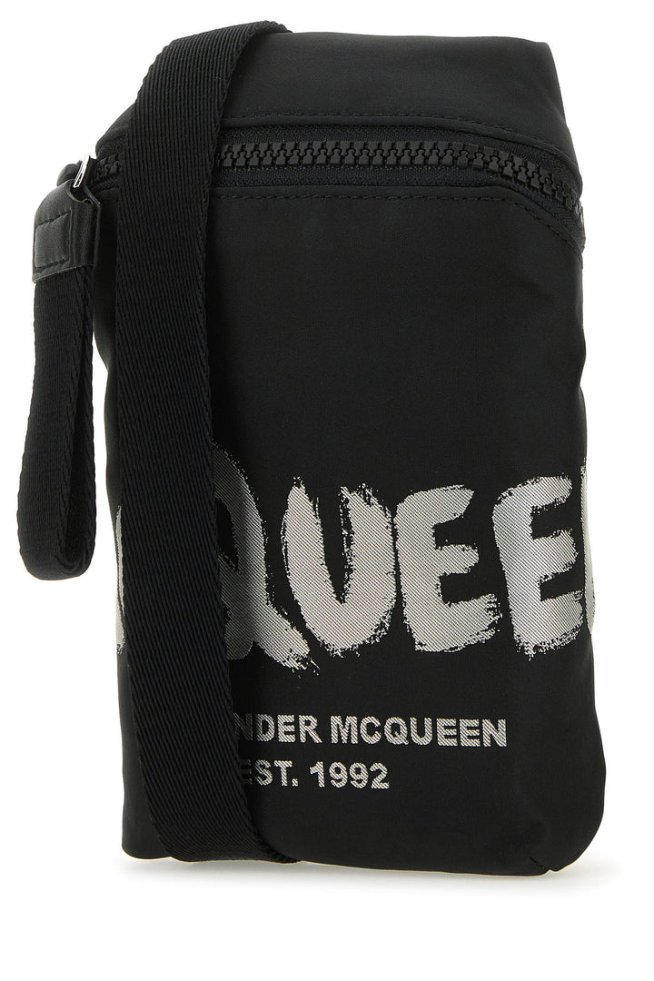 Black fabric McQueen Graffiti crossbody bag