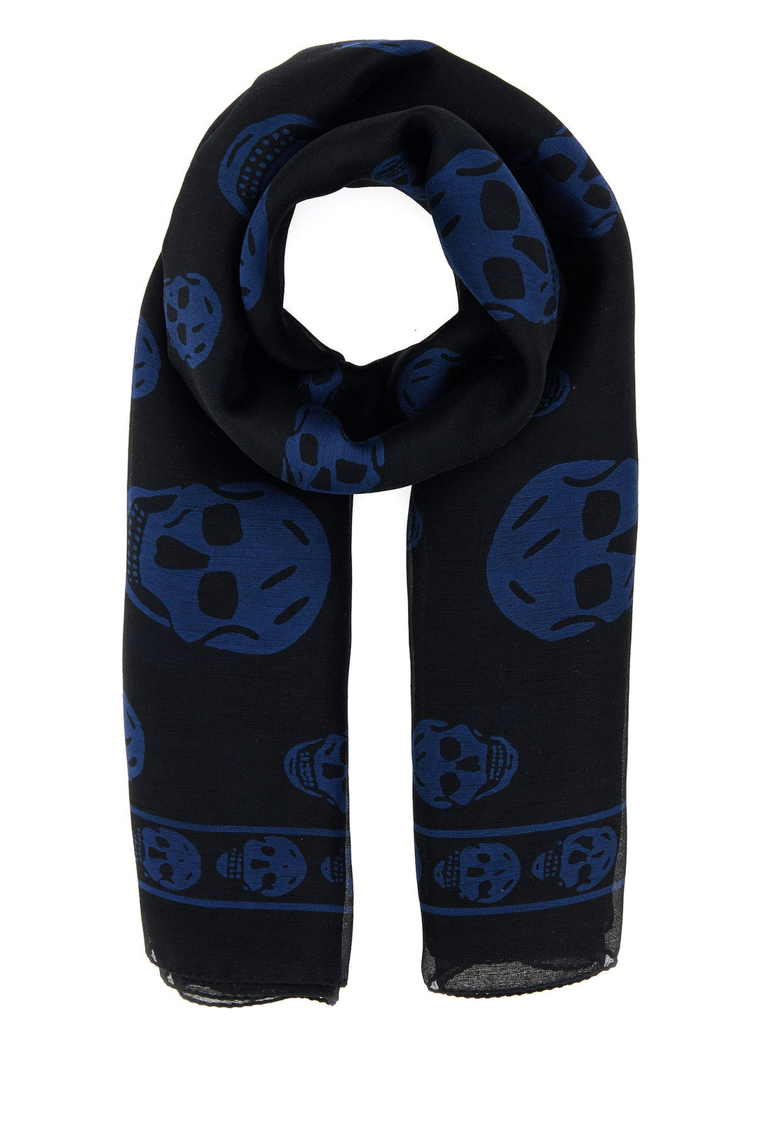 Printed crepe Biker foulard