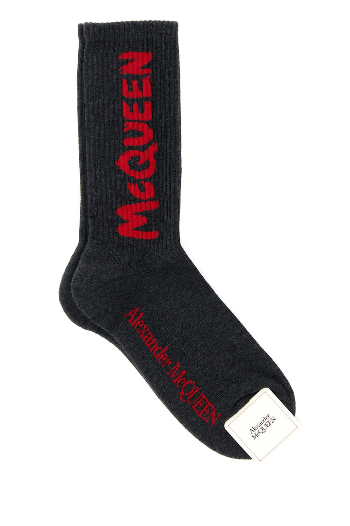 Graphite stretch cotton blend socks