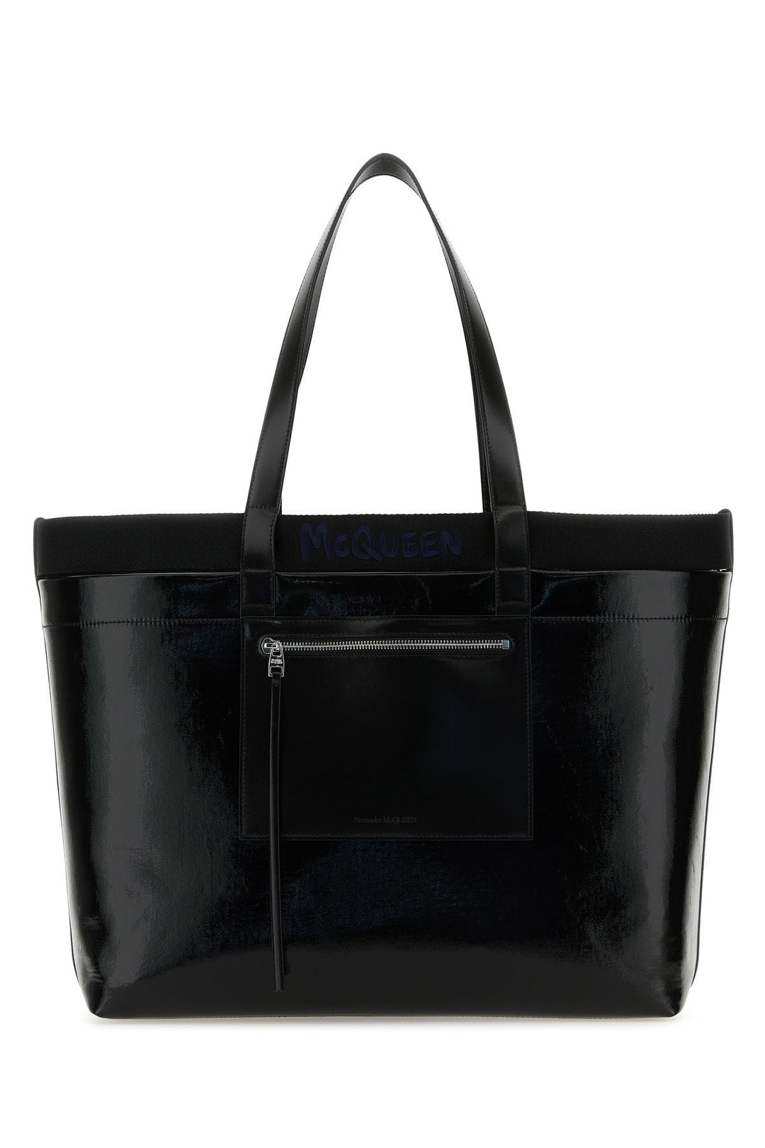 Black canvas shopping bag