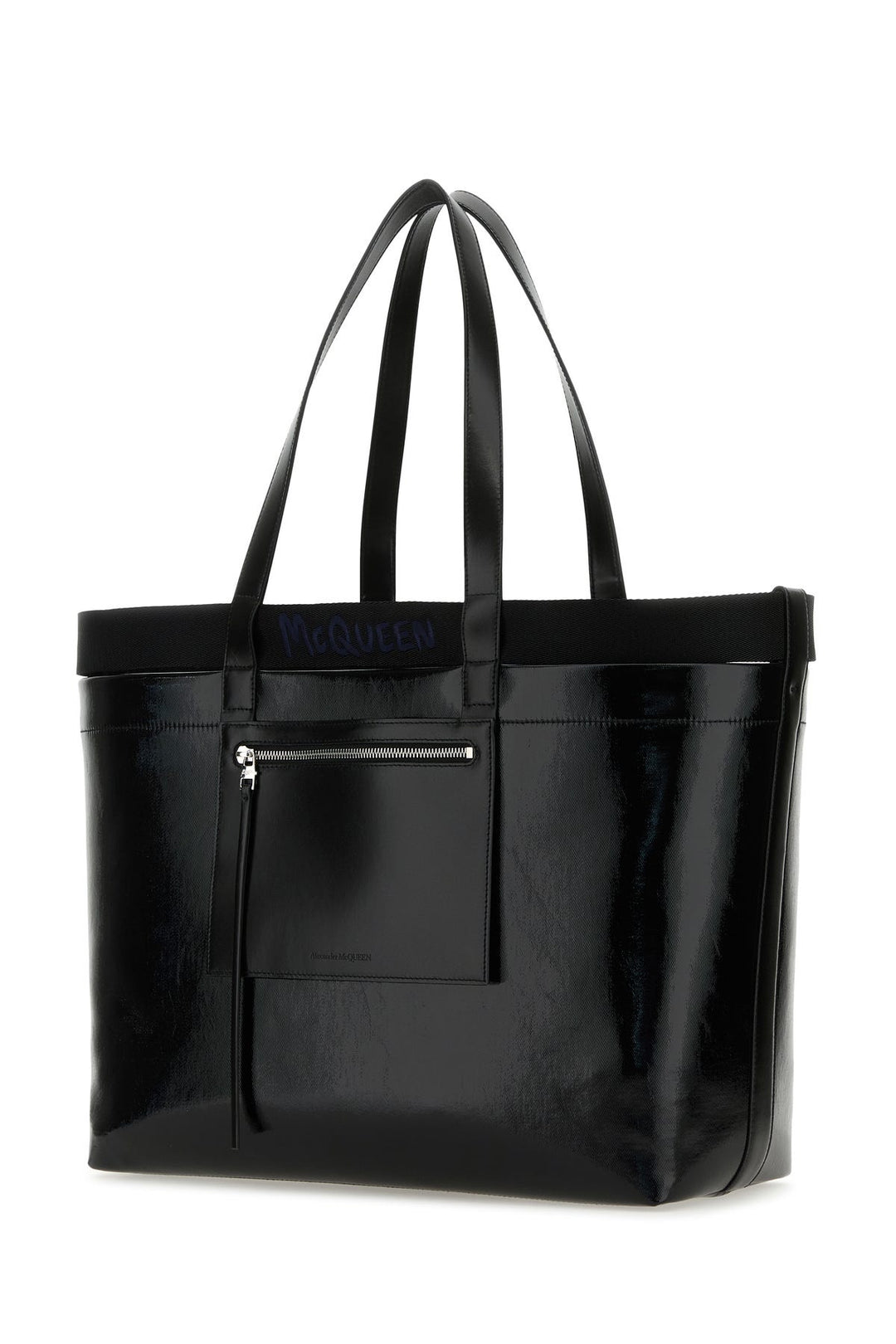 Black canvas shopping bag