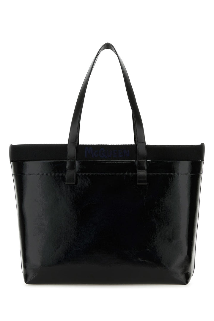 Black canvas shopping bag