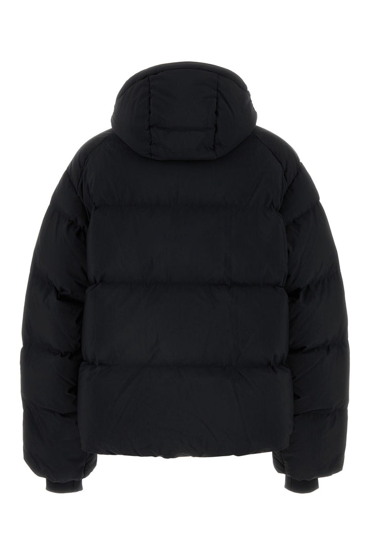 Black nylon down jacket