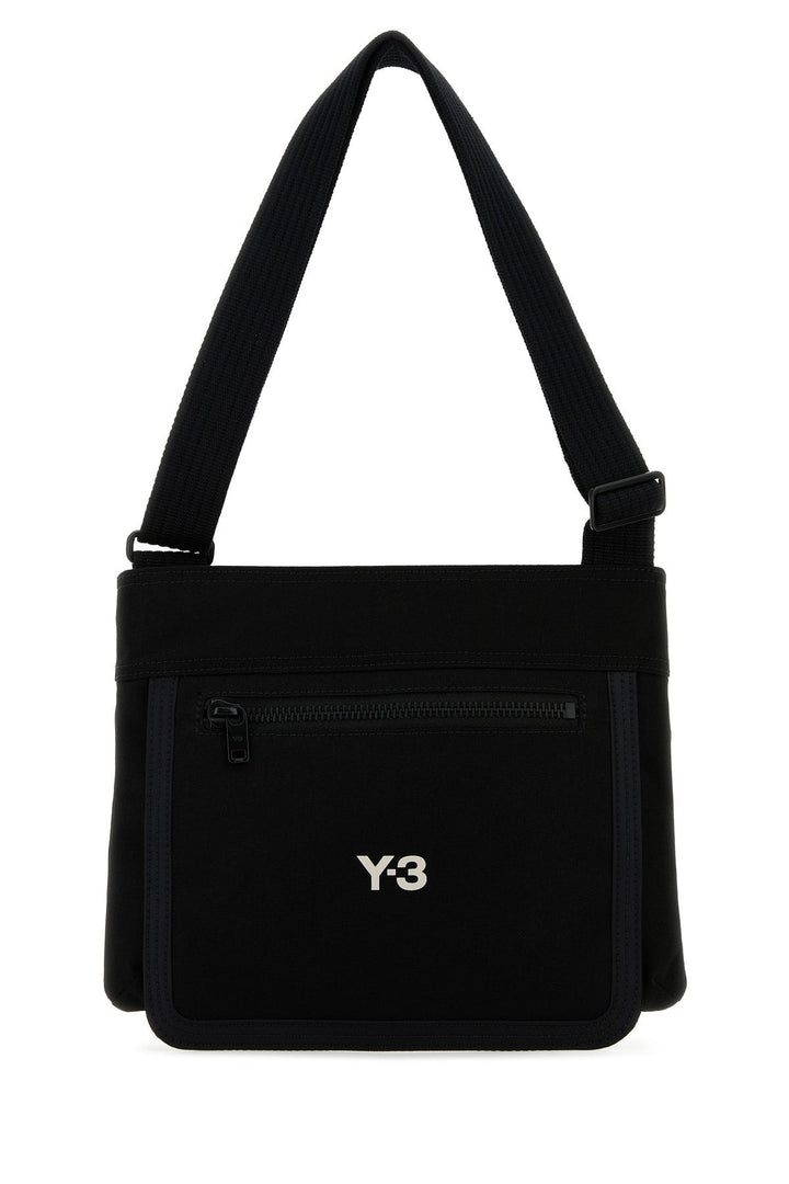 Black canvas crossbody bag