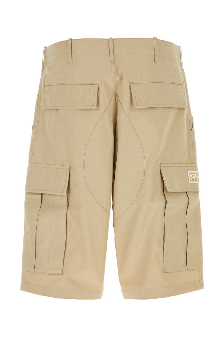 Beige cotton bermuda shorts