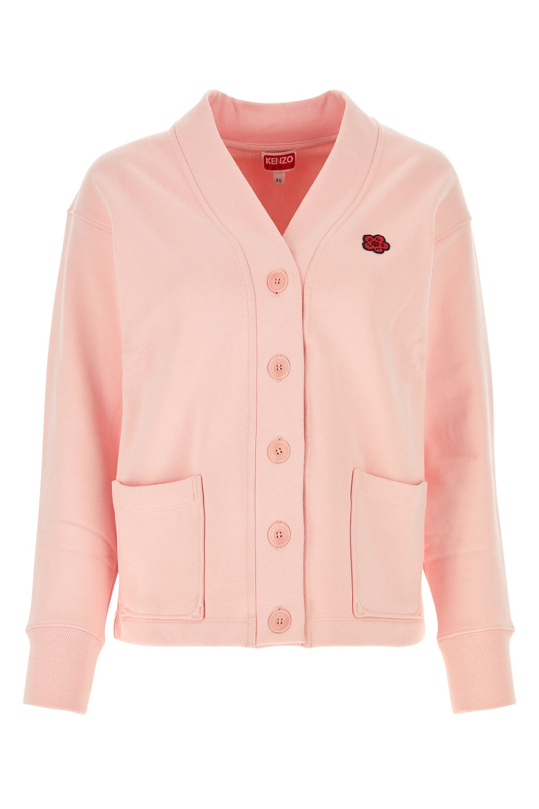 Pink stretch cotton cardigan