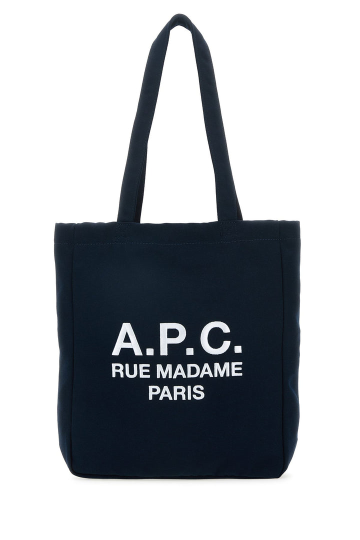 Navy blue canvas Lou Rue Madame shopping bag