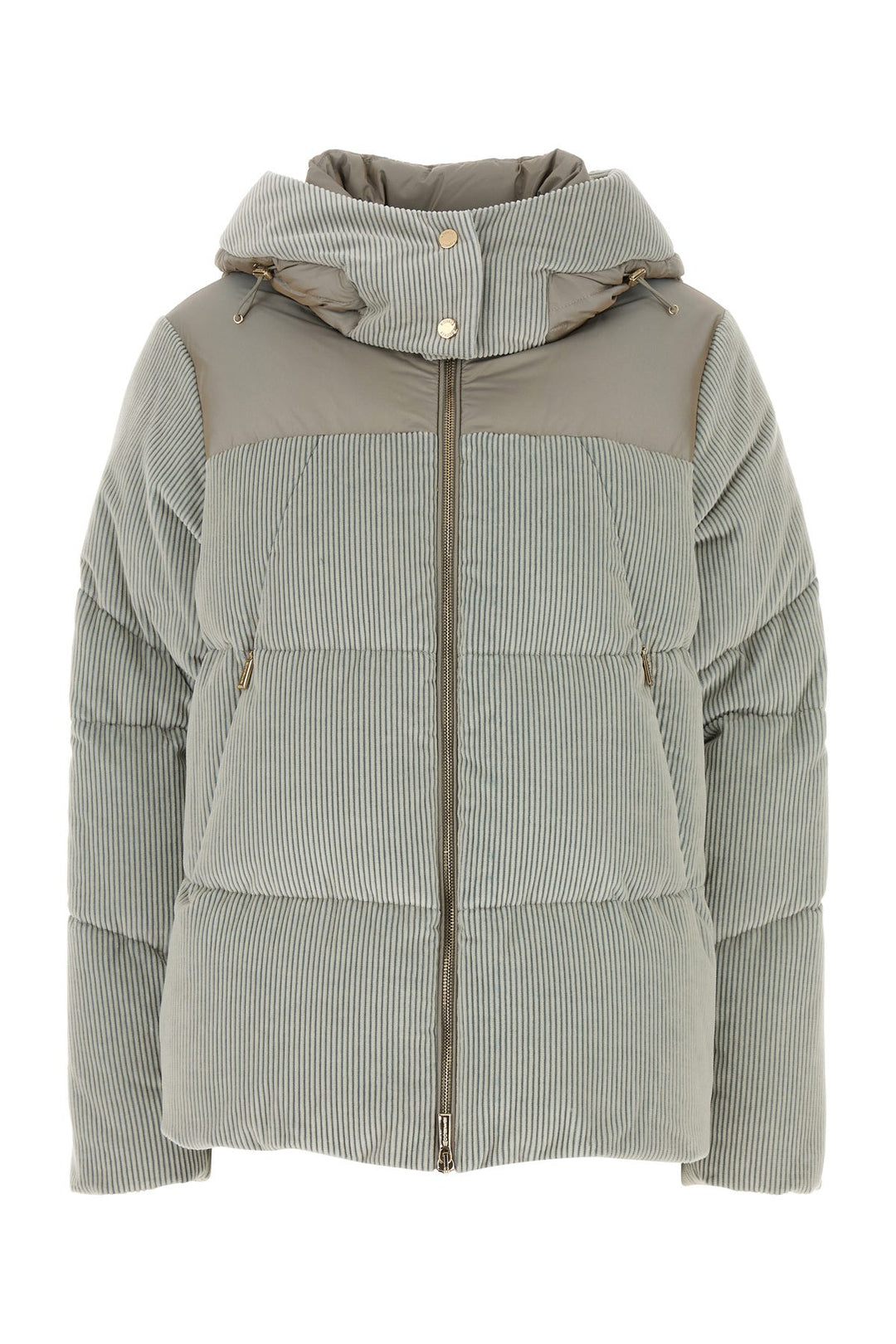 Pastel light blue corduroy Carola IV down jacket