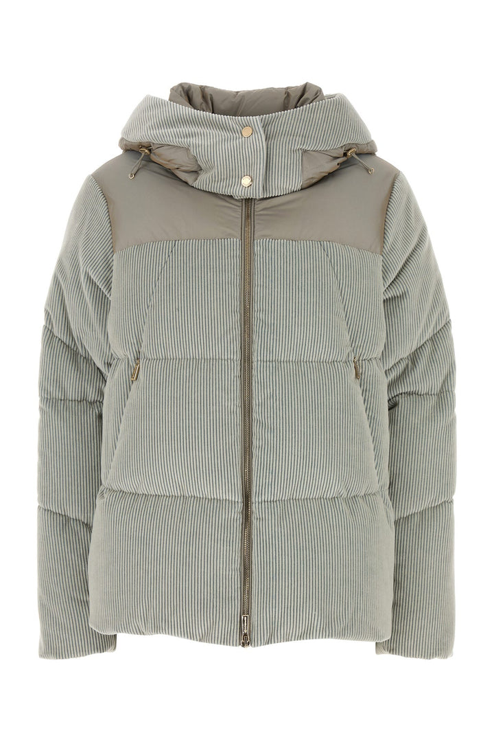 Pastel light blue corduroy Carola IV down jacket