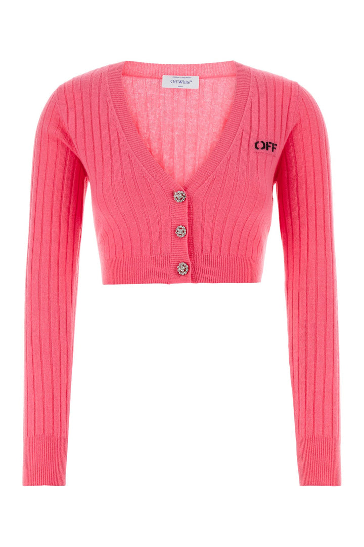 Fuchsia wool blend cardigan