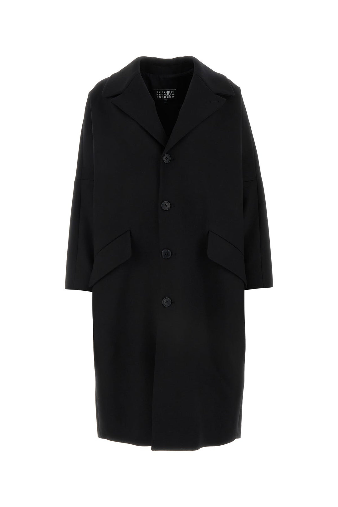 Black stretch polyester blend coat