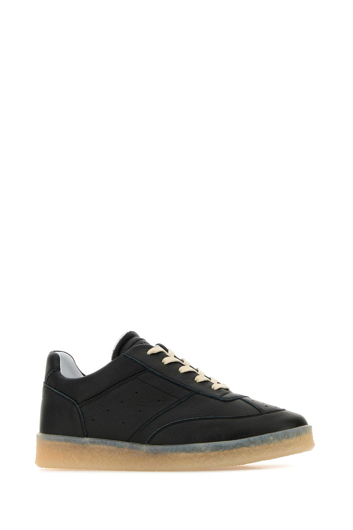 Black leather sneakers