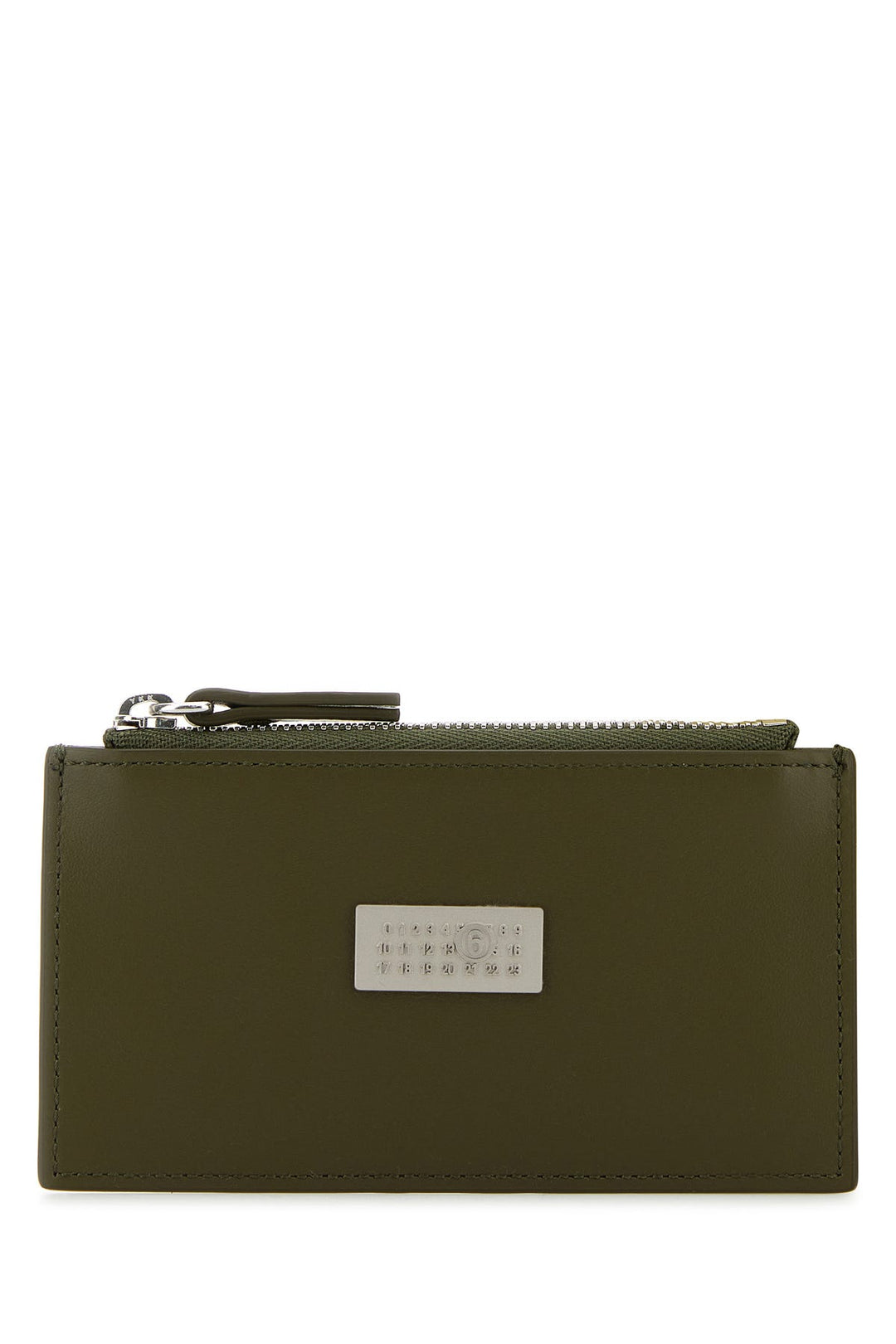 Khaki leather card holder