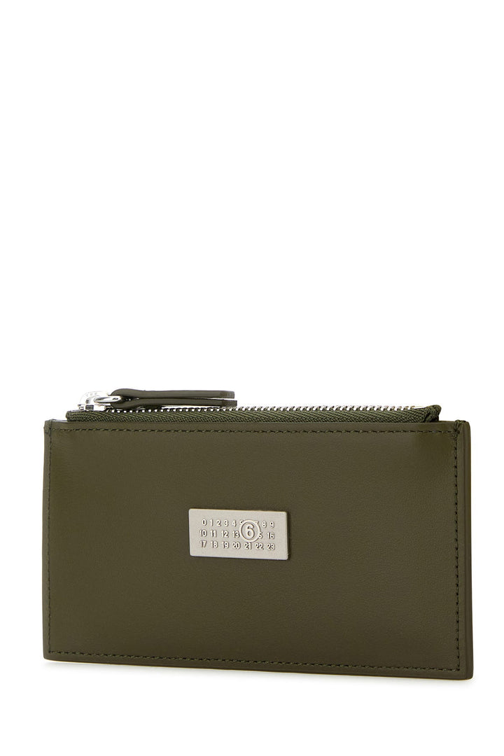 Khaki leather card holder