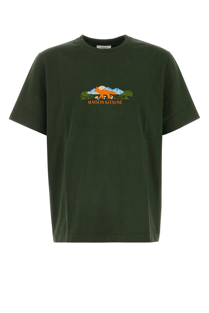 Olive green green cotton t-shirt